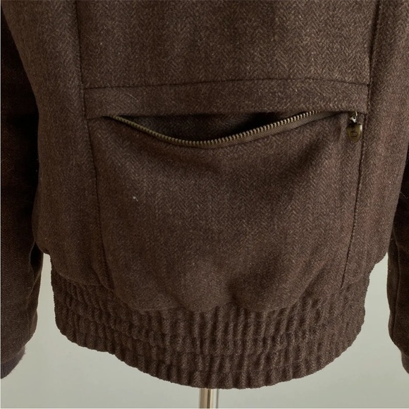 B by Burton Womens Brown Wool Blend 1/2 Zip Pullover Heavy Hooded Sz M - Picture 5 of 12